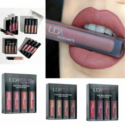 4pcs Matte Lip Gloss Cosmetic Lip Care Kit