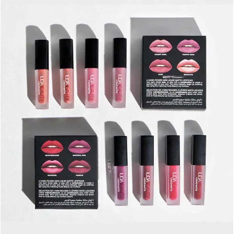 4pcs Matte Lip Gloss Cosmetic Lip Care Kit